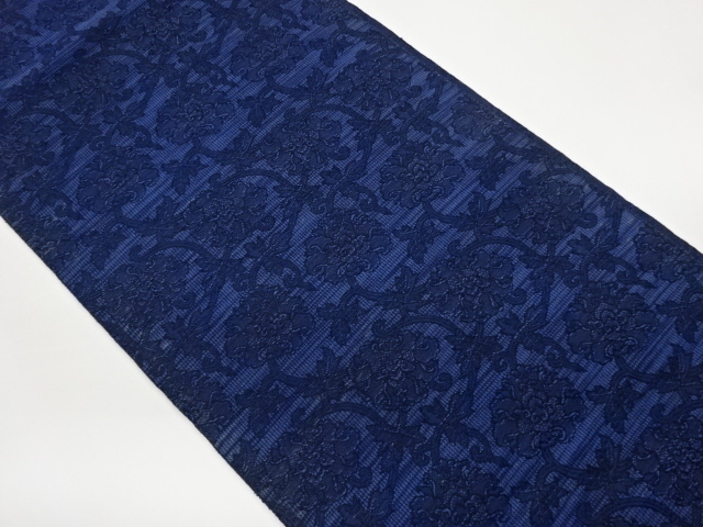 JAPANESE NAGOYA OBI / WOVEN FLOWER ARABESQUE